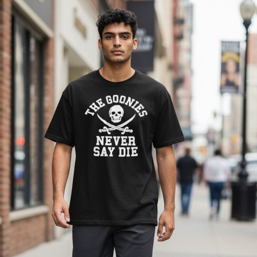 Awesome GOONIES Big Boys Black & White Graphic Tee - Size: L